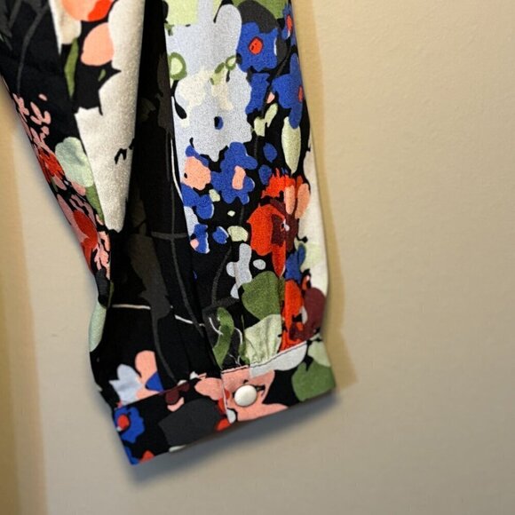 Banana Republic Off the Shoulder Floral Dress Black Women's Size S - Picture 12 of 15